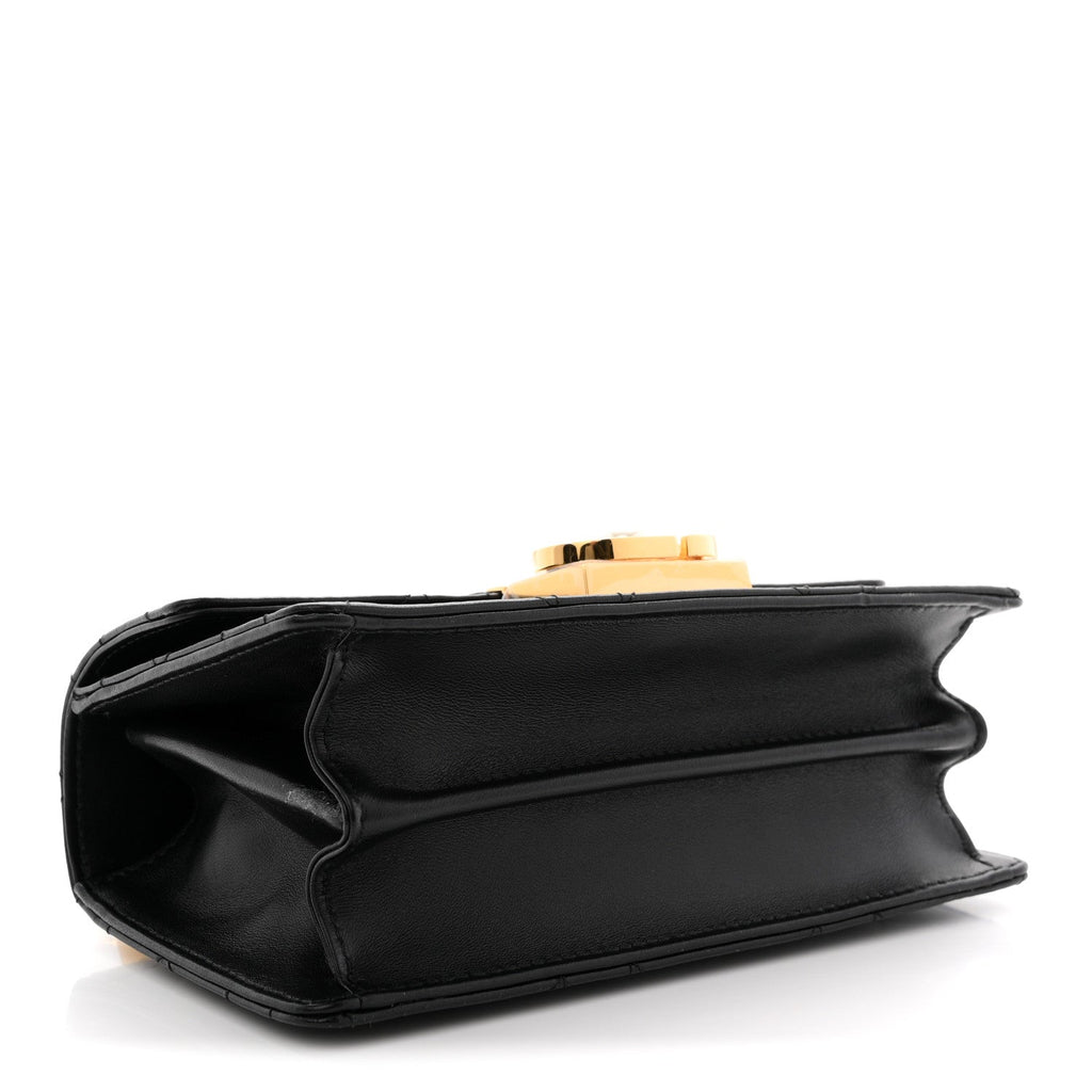 Christian Dior Calfskin Cannage Mini Ange Bag Black