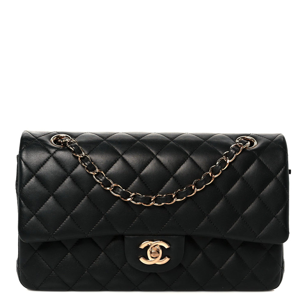 Chanel Lambskin Quilted Medium Double Flap Black