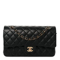 Chanel Lambskin Quilted Medium Double Flap Black