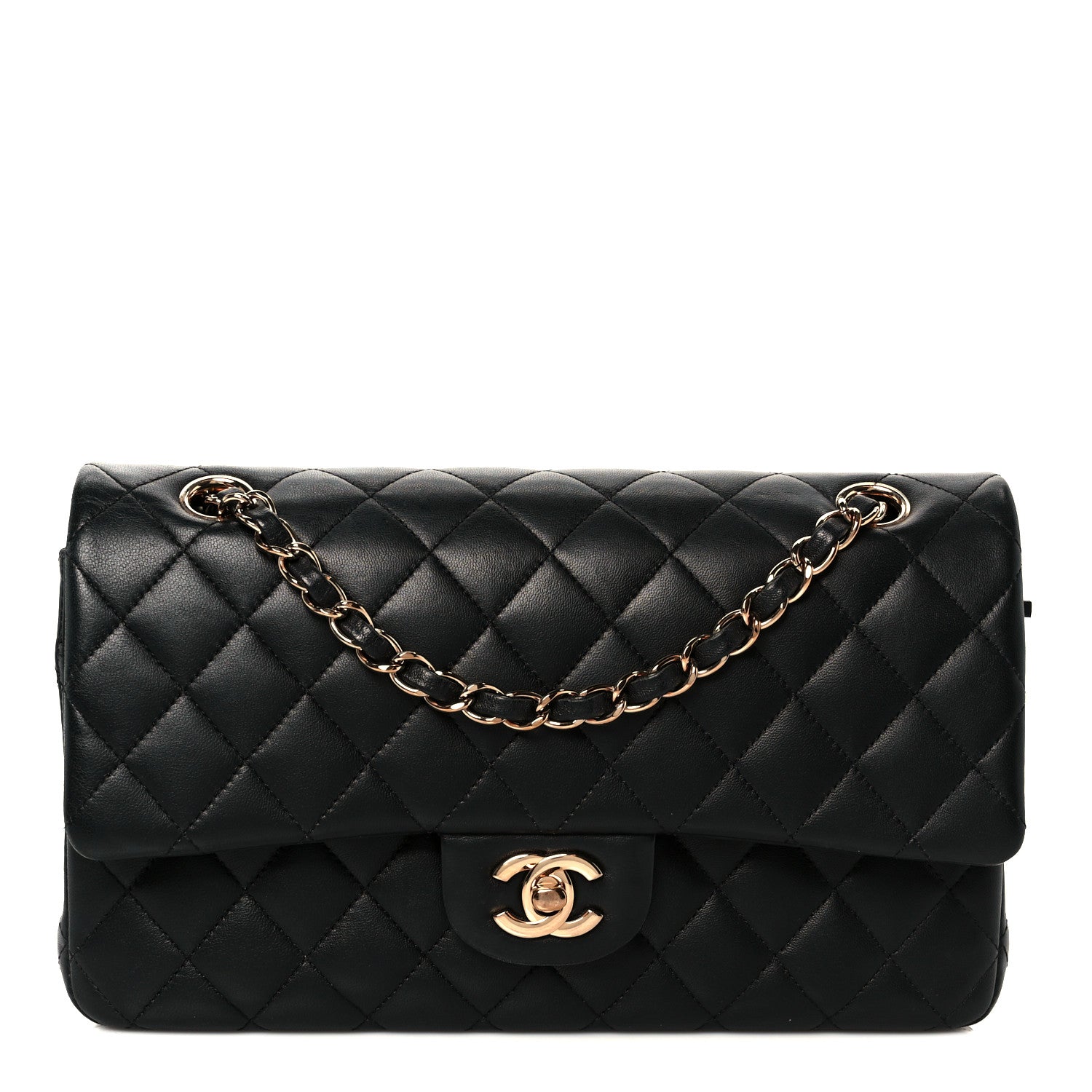 Chanel Lambskin Quilted Medium Double Flap Black