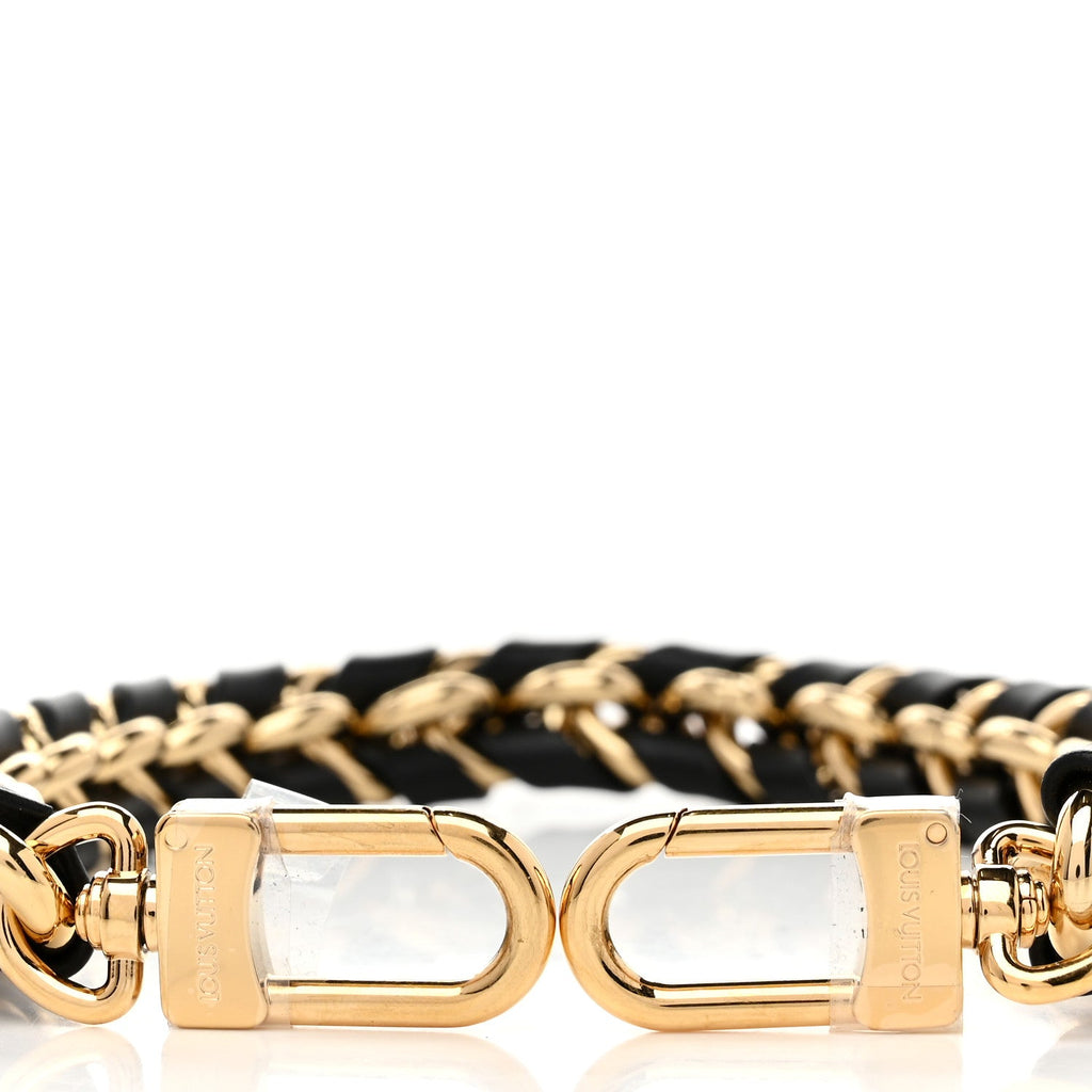 Louis Vuitton Calfskin Vanity Chain Pouch Shoulder Strap Black Gold