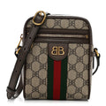 Gucci X BALENCIAGA BB Supreme Monogram Web Mini Ophidia Messenger Beige New Acero