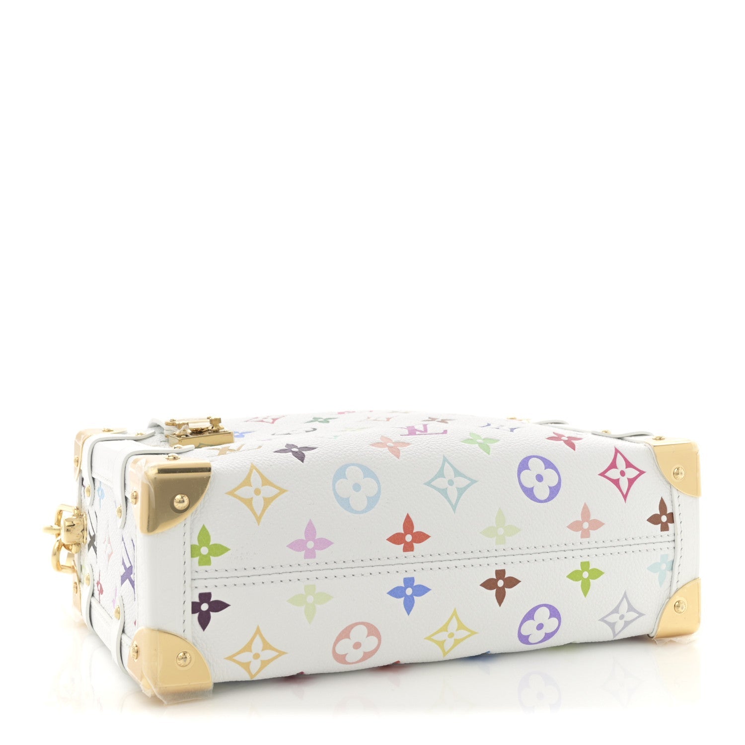 Louis Vuitton LV x TM Cowhide Monogram Multicolor Side Trunk MM White