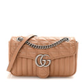Gucci Calfskin Matelasse Aria Small GG Marmont Shoulder Bag Camelia