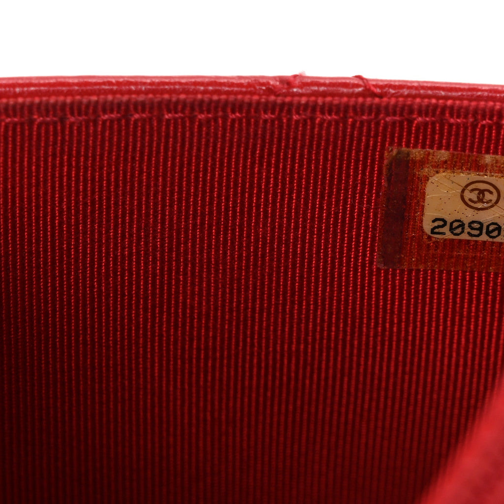 Chanel Glazed Calfskin Quilted Reissue Wallet On Chain WOC Red