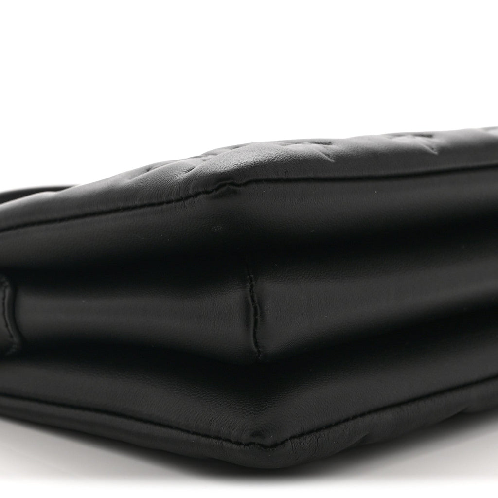 Louis Vuitton Lambskin Embossed Monogram Coussin BB Black