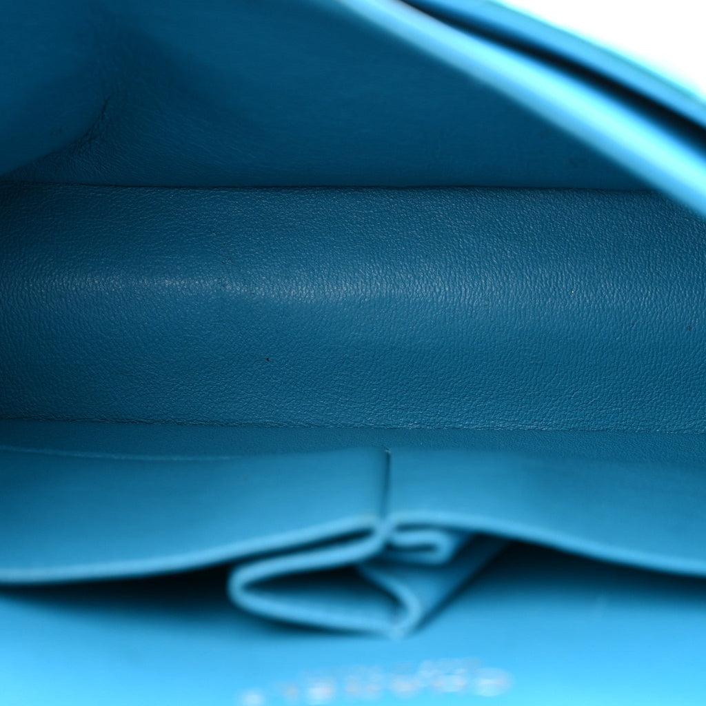 Chanel Patent Quilted Medium Double Flap Turquoise