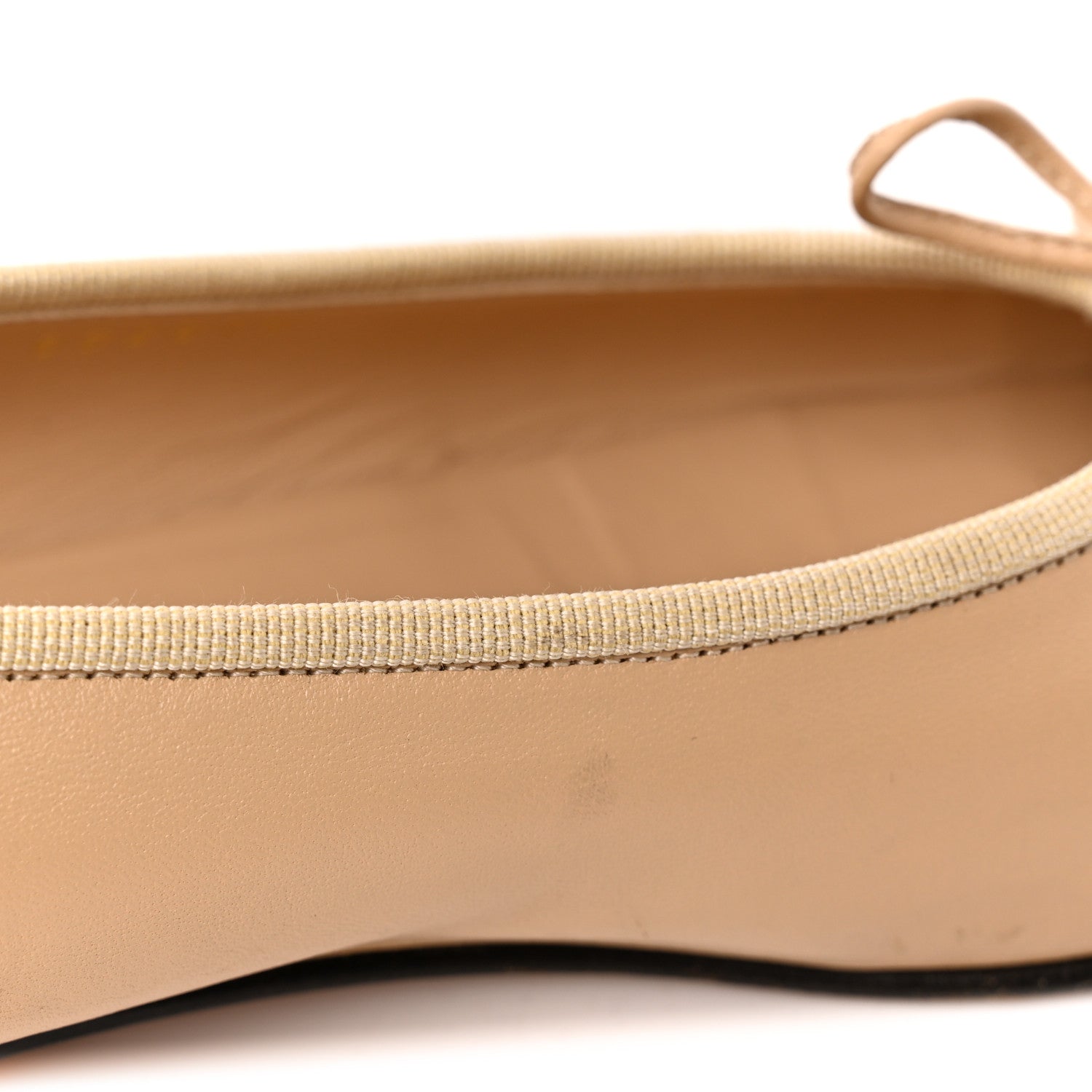 Lambskin Cap Toe CC Ballerina Flats 37 Beige Black