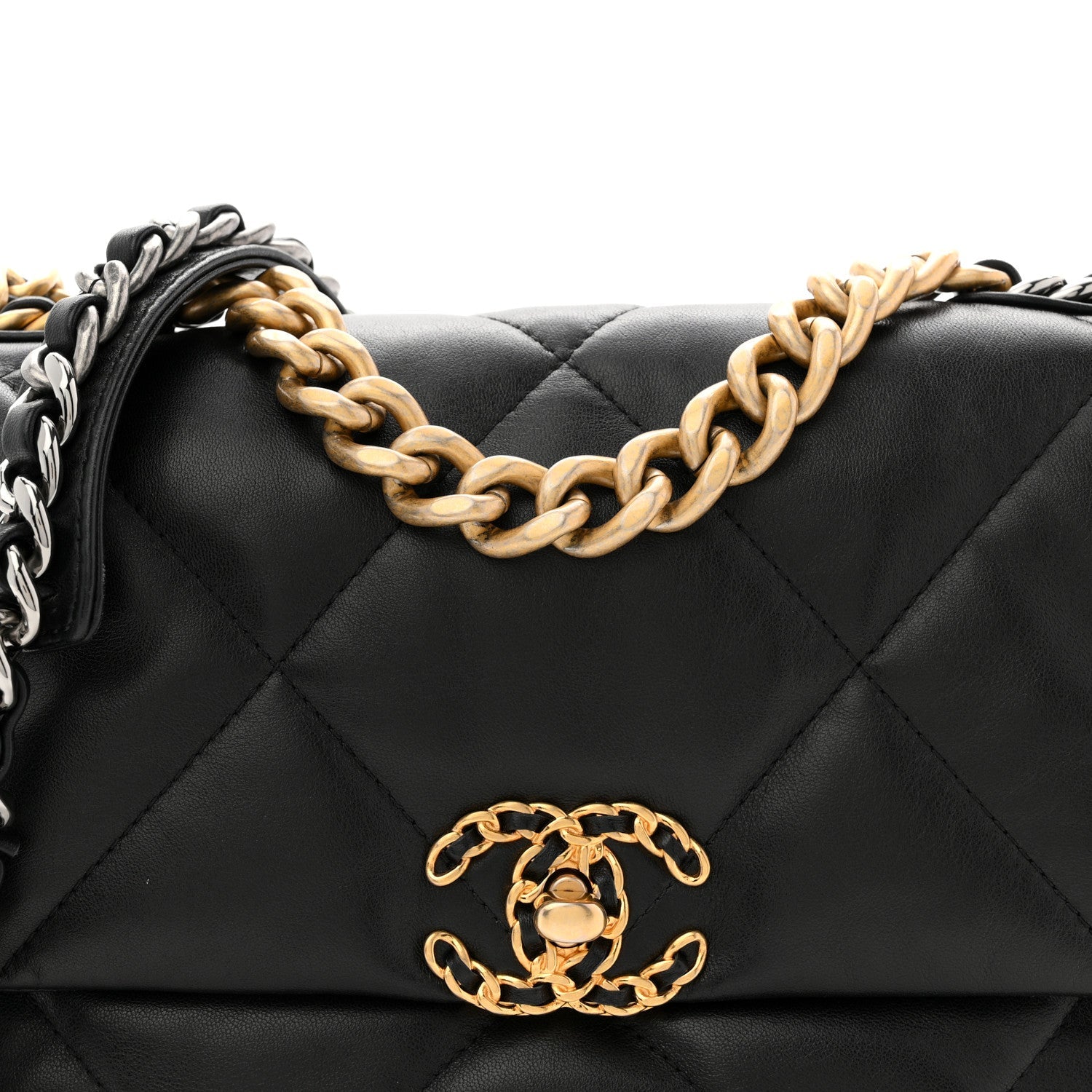 Chanel Lambskin Quilted Medium Chanel 19 Flap Black