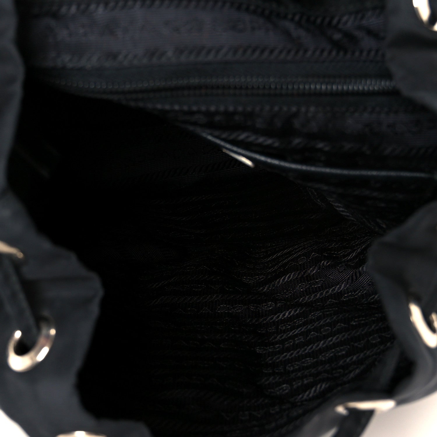 Prada Tessuto Nylon Saffiano Small Backpack Black