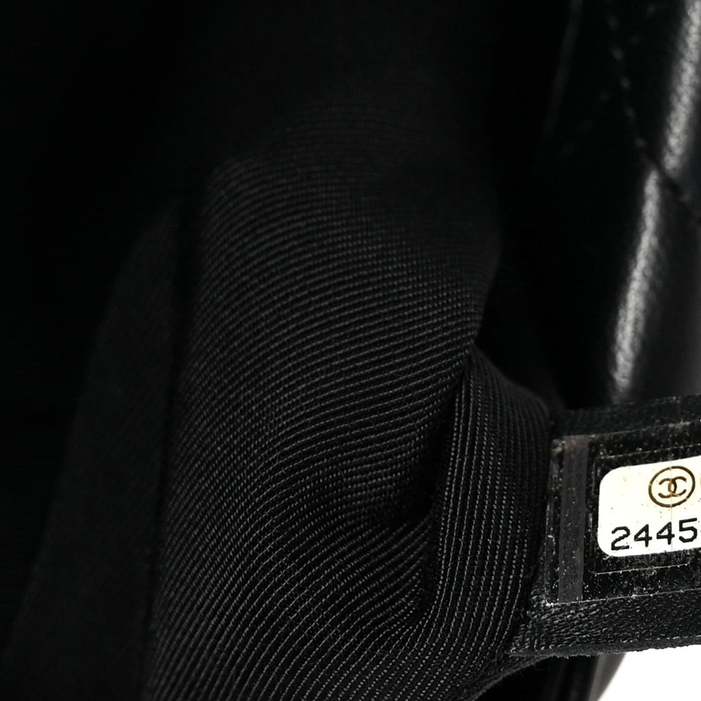 Chanel Lambskin Quilted Fold Up Again Clutch Black