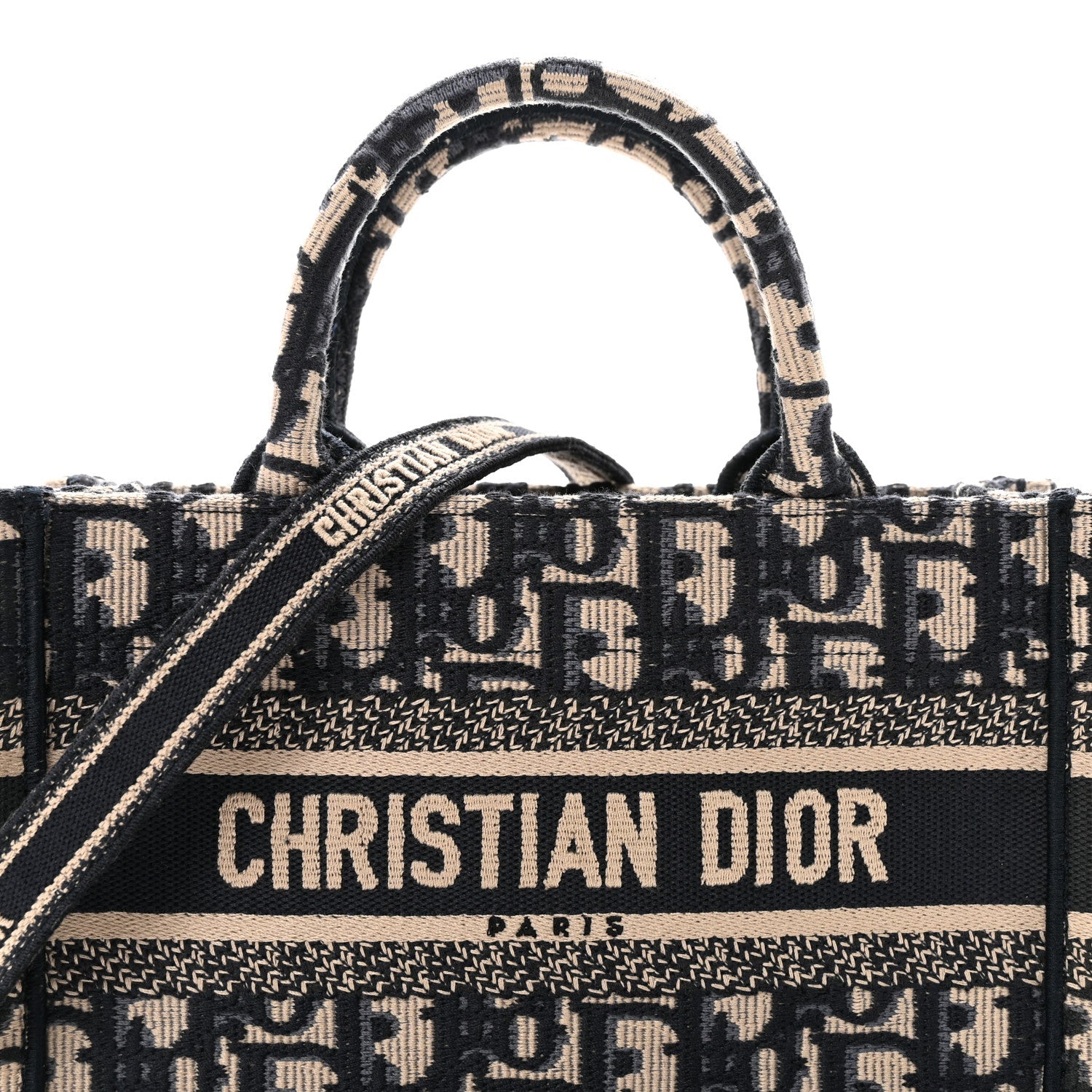 Christian Dior Oblique Mini Book Tote With Strap Blue Multicolor