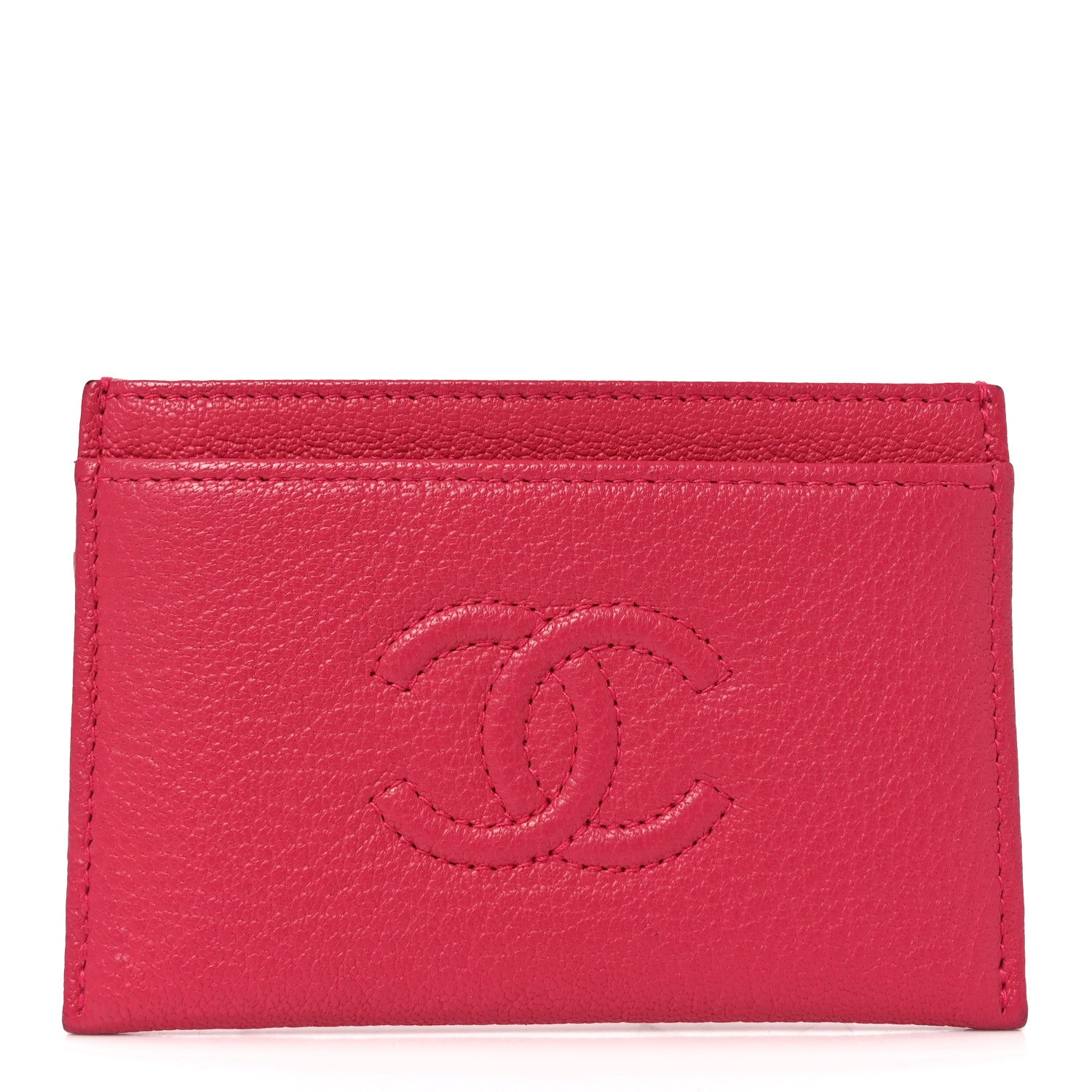 Goatskin Timeless CC Card Holder Fuchsia