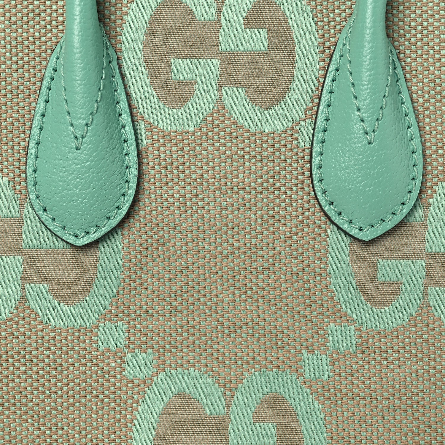 Gucci Monogram Jumbo GG Textured Dollar Calfskin Mini Tote Bag Pepperlight Mint