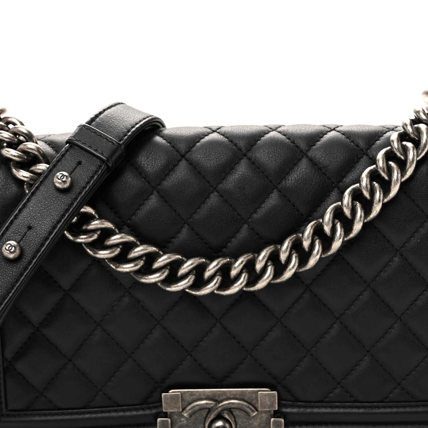 Chanel Calfskin Quilted Medium Boy Flap Black