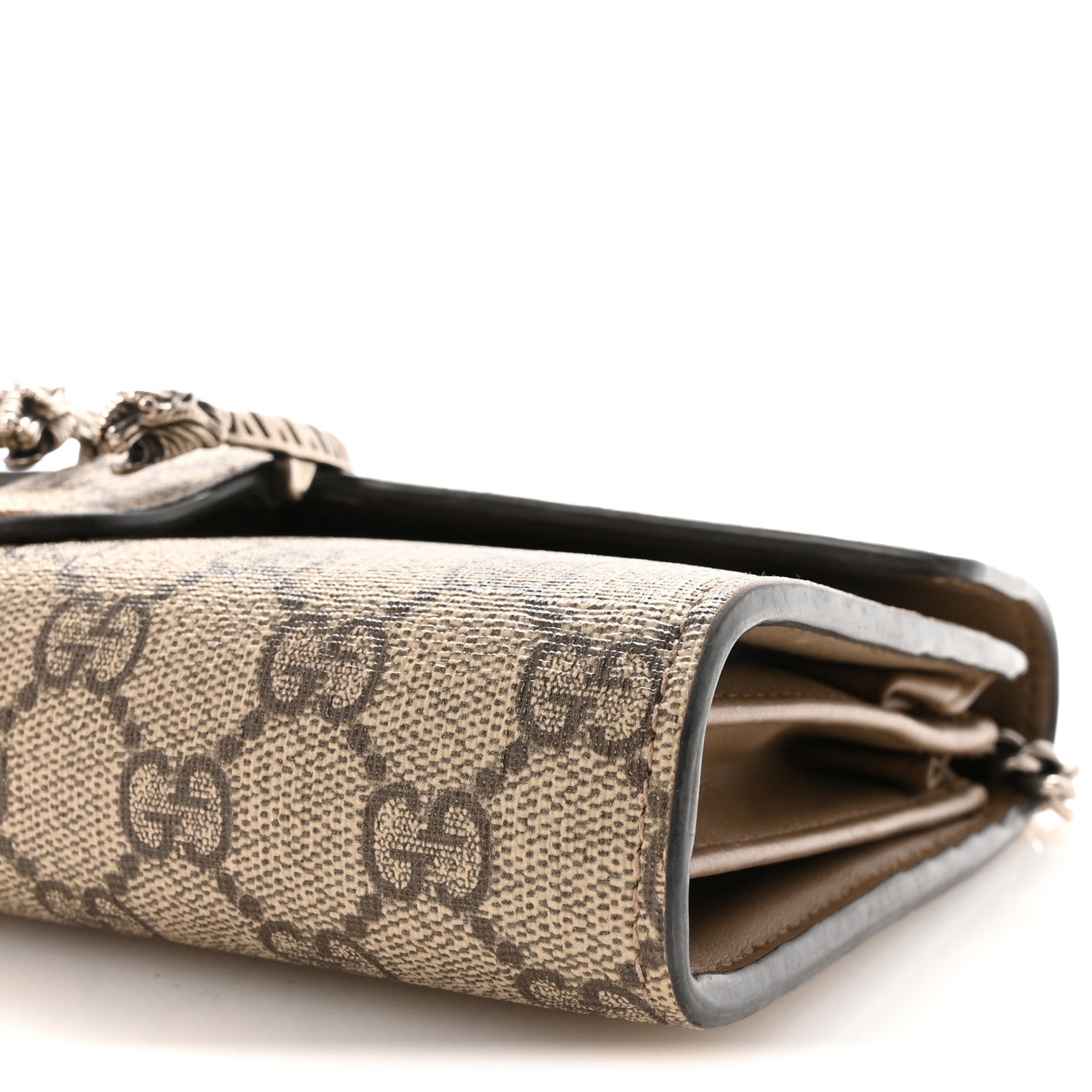 Gucci GG Supreme Monogram Mini Dionysus Chain Wallet Beige Taupe
