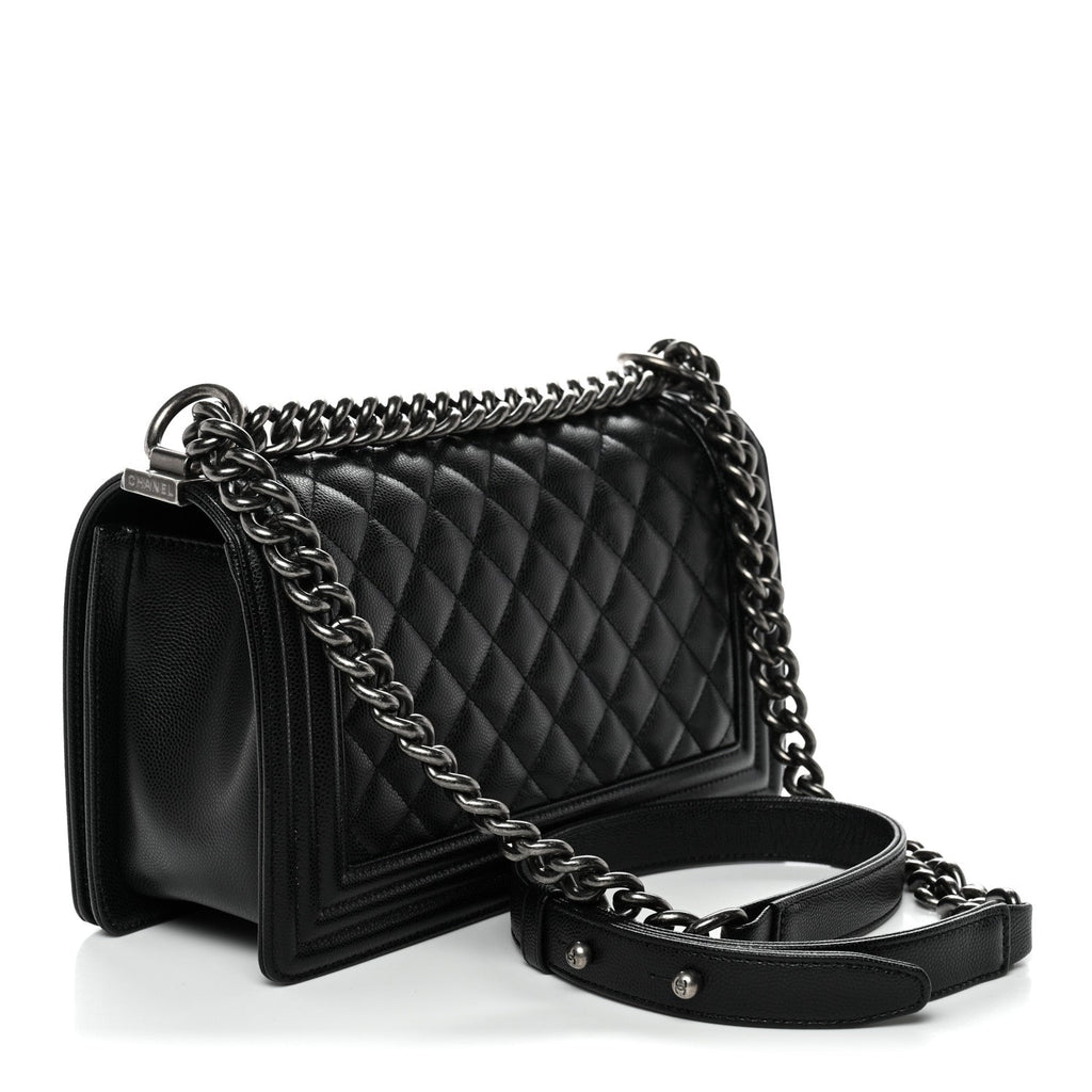 Chanel Caviar Quilted Medium Boy Flap Black