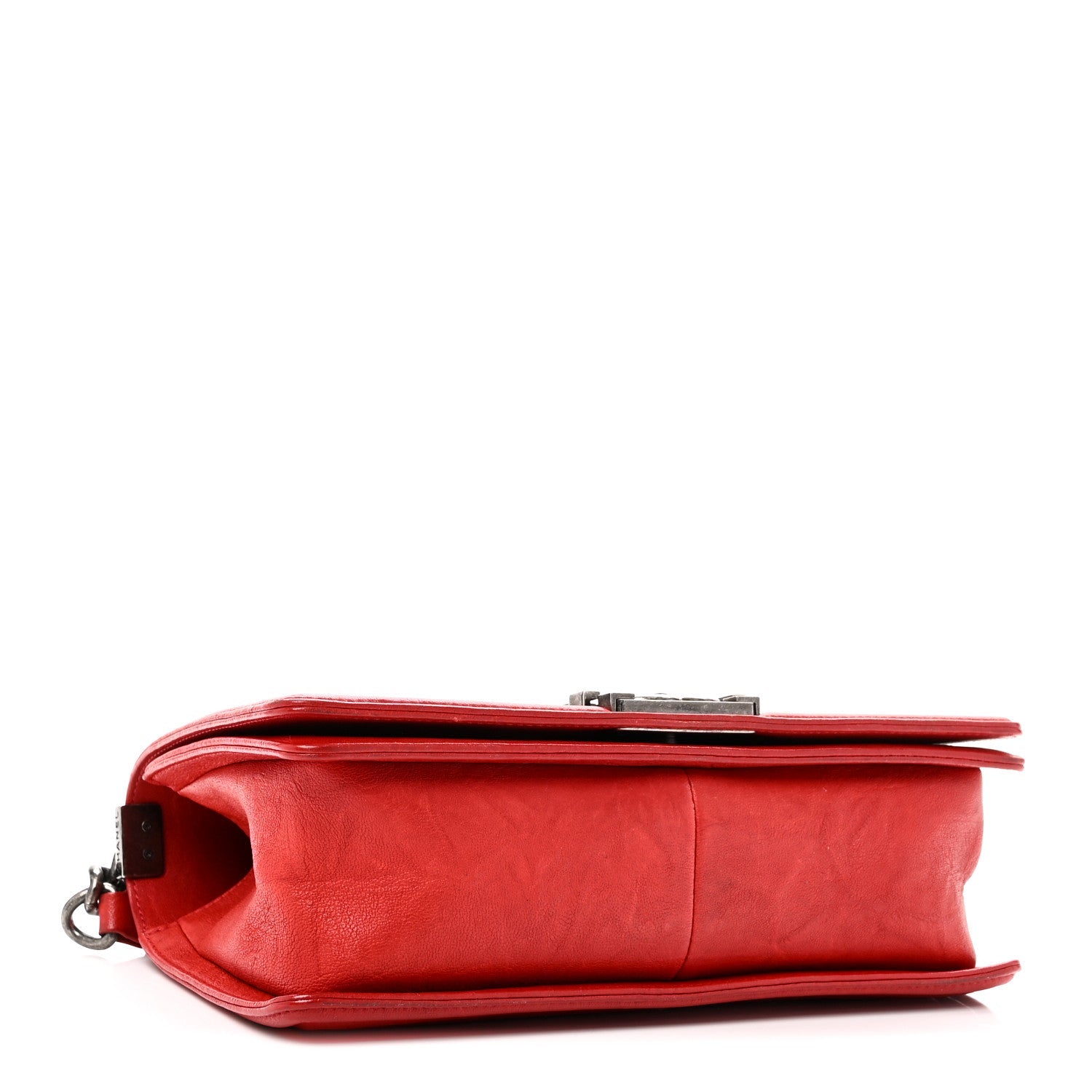 Chanel Crumpled Lambskin Small Studded Boy Flap Red