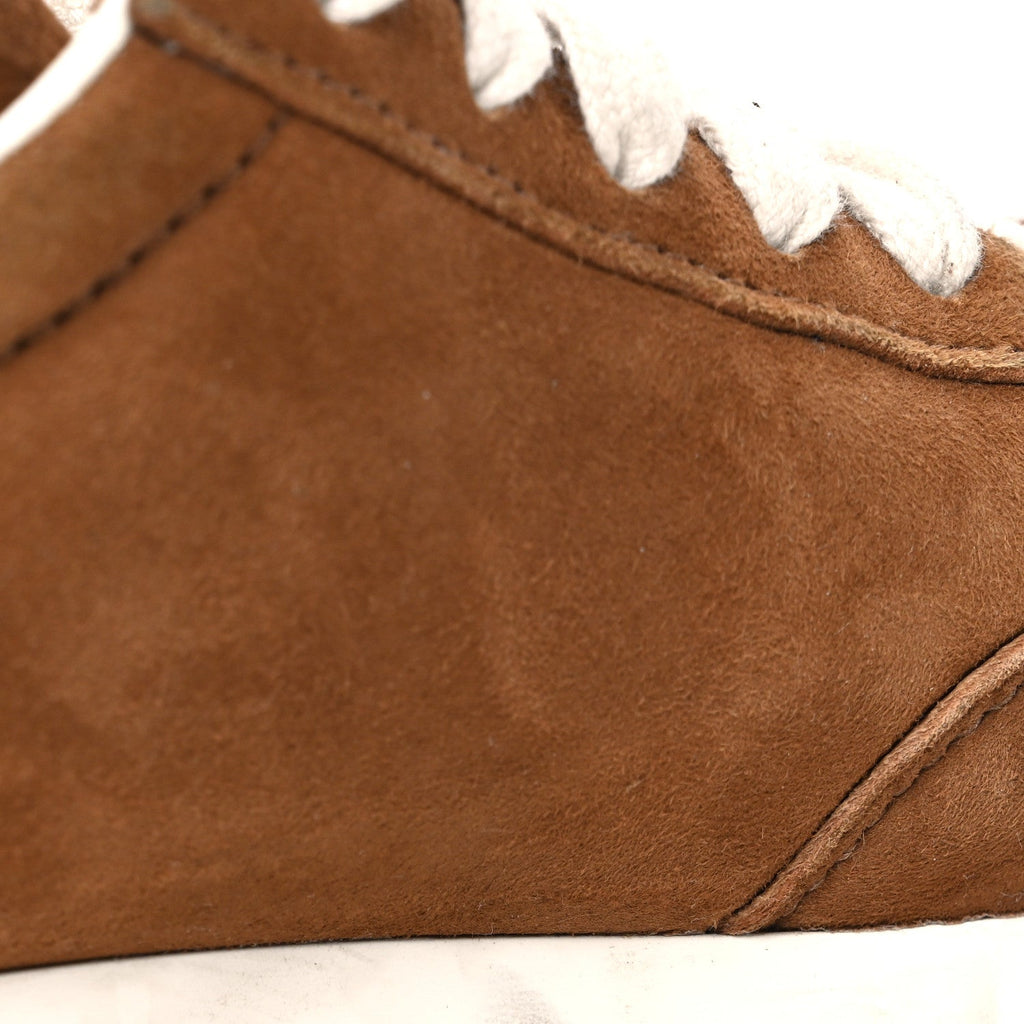 Prada Suede Logo Womens Low Top Sneakers 36.5 Cocoa Brown