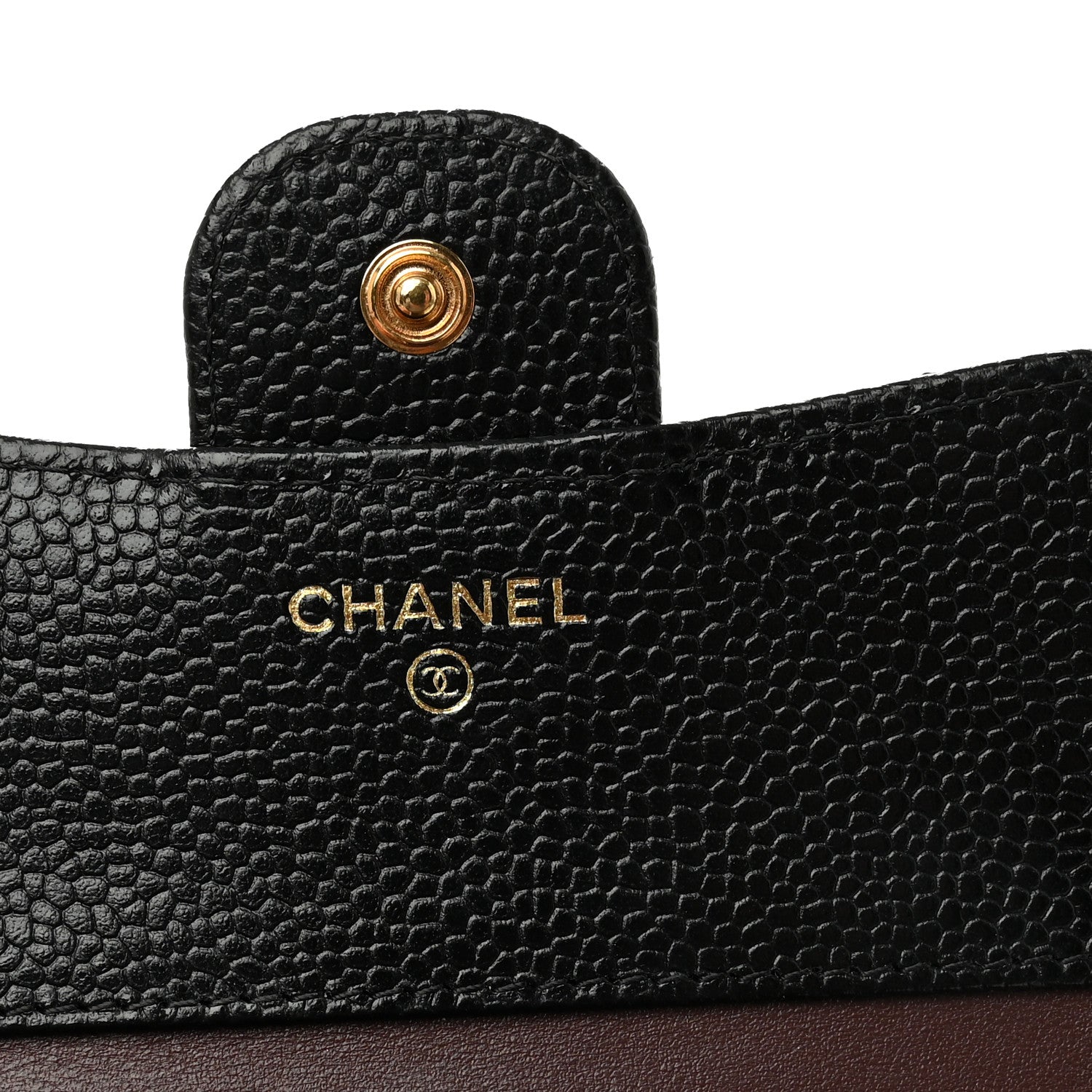 Caviar Quilted Compact Flap Wallet Black