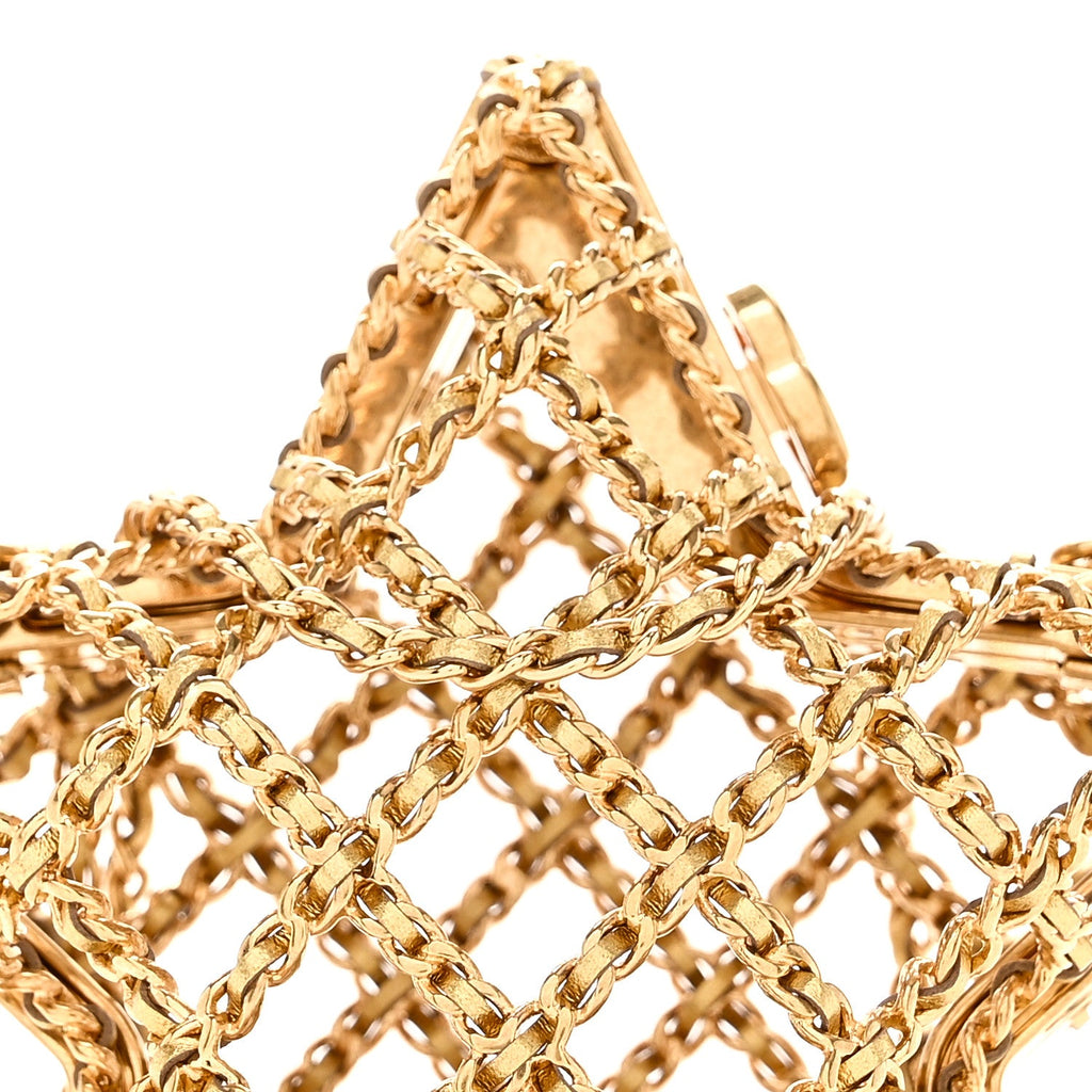 Chanel Metal CC Star Minaudiere Crossbody Gold