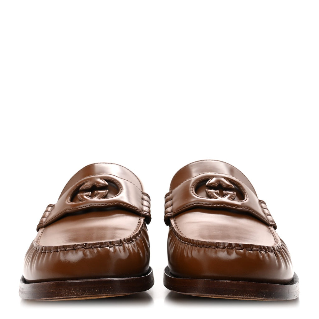 Gucci Calfskin Mens Interlocking G Millennial Ribot Loafers 11 Cuir