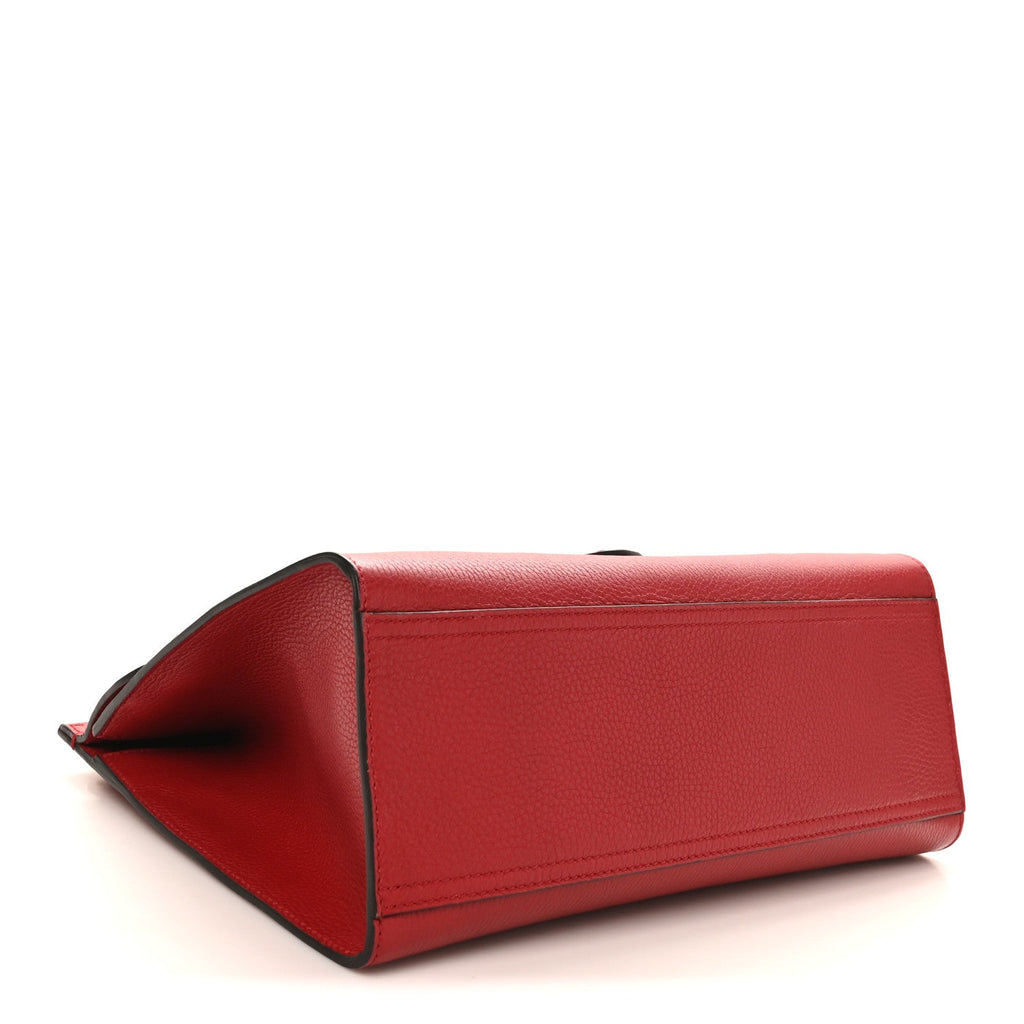 Gucci Calfskin Small GG Marmont Top Handle Bag Vulcanic Red
