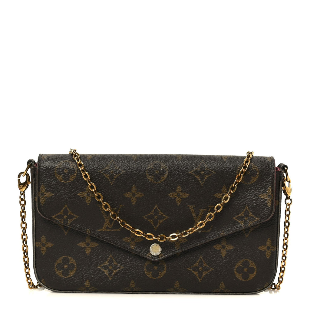 Louis Vuitton Monogram Pochette Felicie Chain Wallet Fuchsia