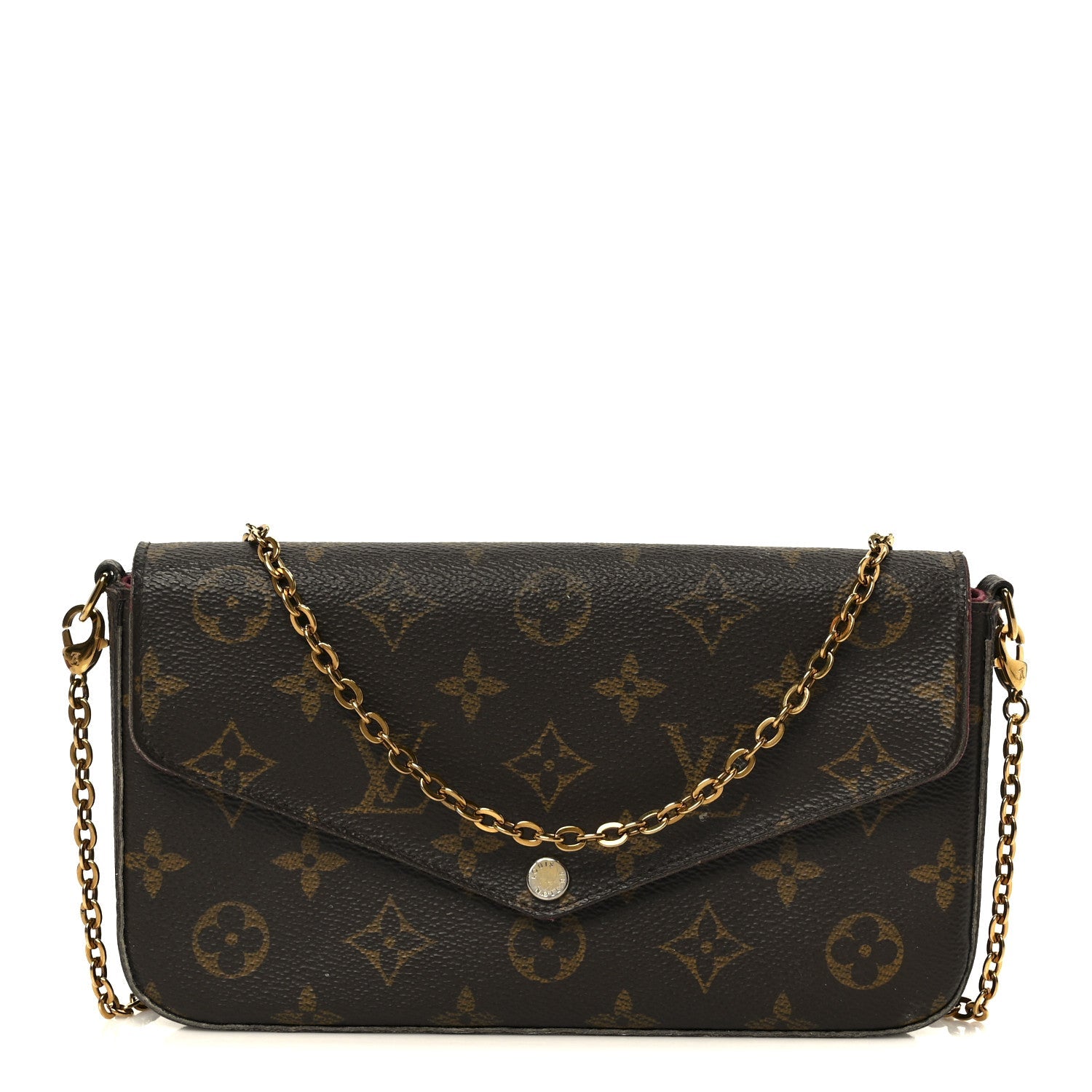 Louis Vuitton Monogram Pochette Felicie Chain Wallet Fuchsia