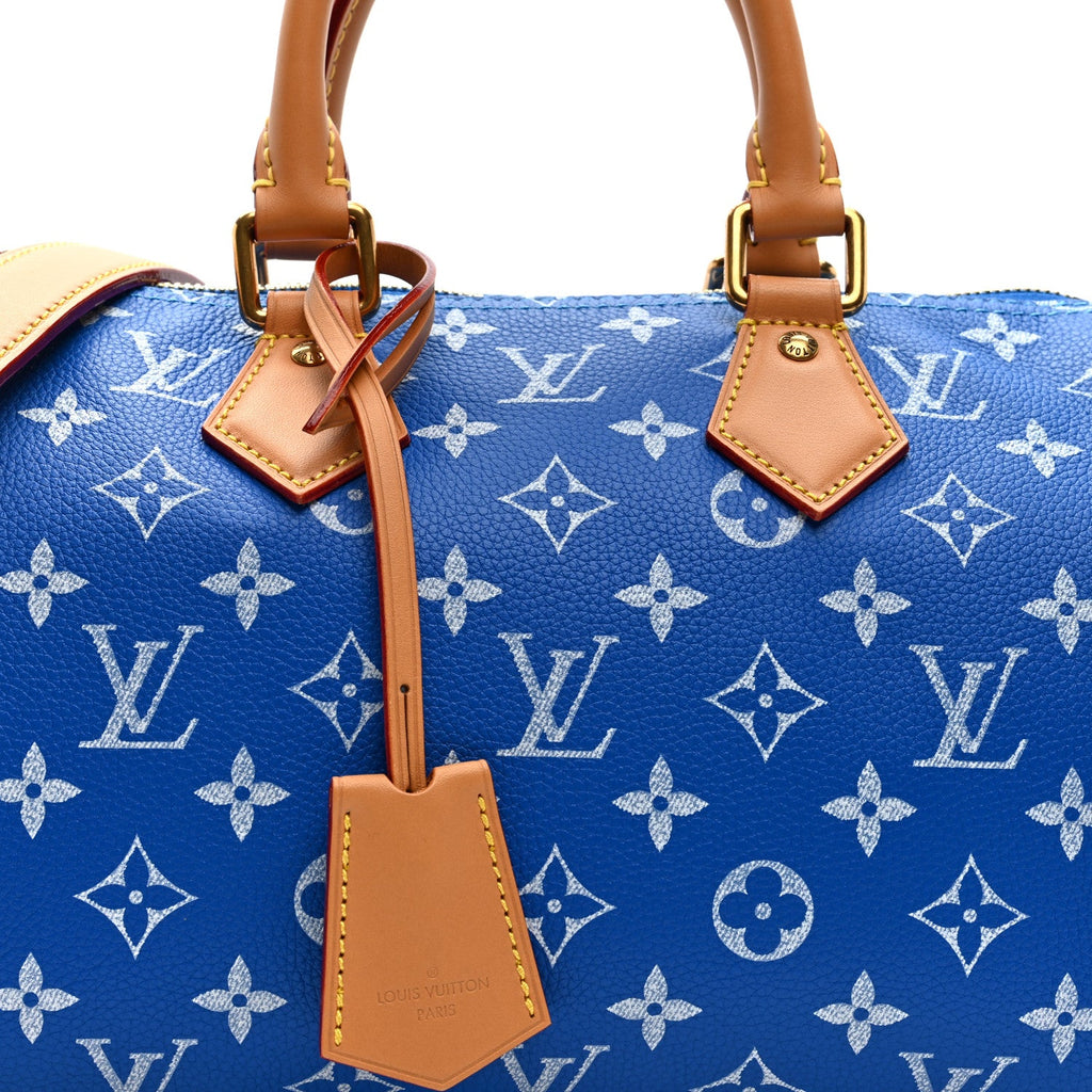 Louis Vuitton Calfskin Monogram Speedy P9 Bandouliere 25 Blue