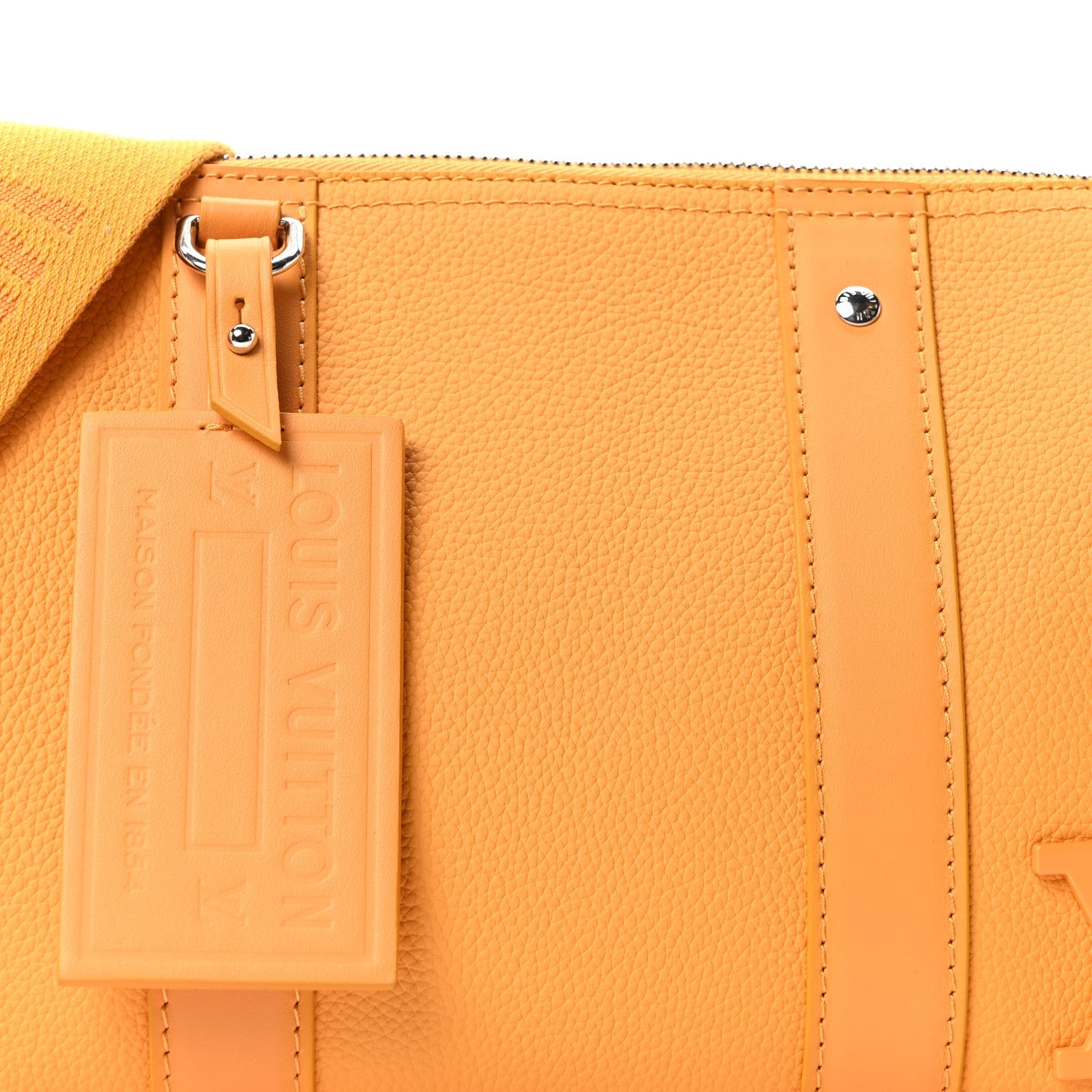 Louis Vuitton Grained Calfskin Aerogram City Keepall Safran Yellow