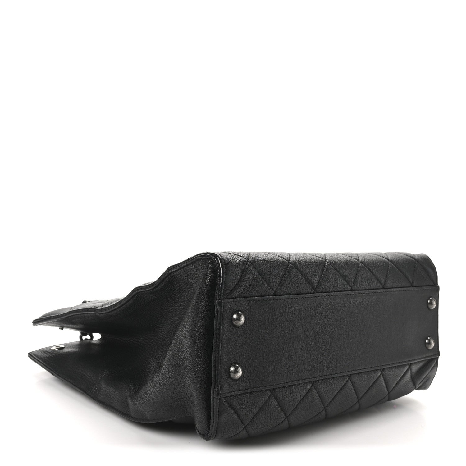 Chanel Goatskin Quilted Small Perfect Edge Shopping Tote Black
