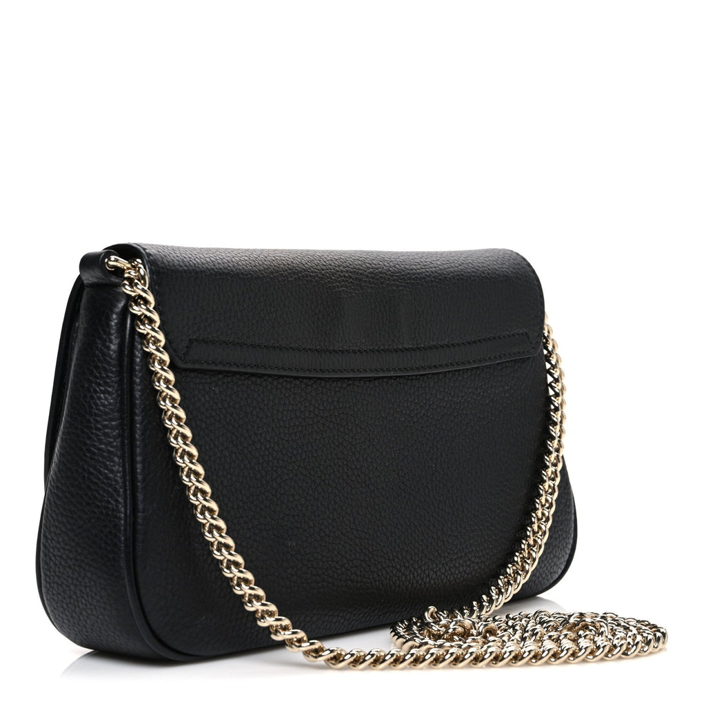 Gucci Pebbled Calfskin Medium Soho Flap Crossbody Black
