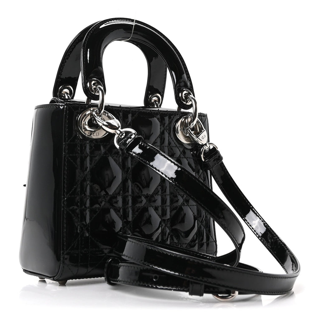 Christian Dior Patent Cannage Mini Lady Dior Black