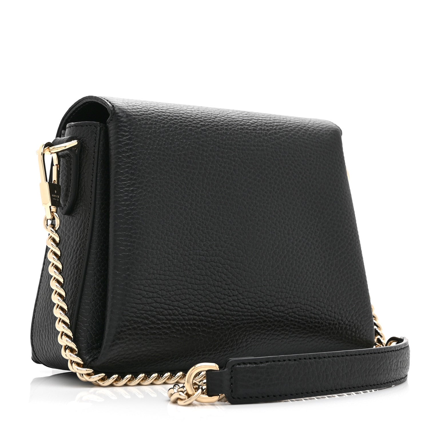 Gucci Dollar Calfskin Interlocking G Crossbody Bag Black
