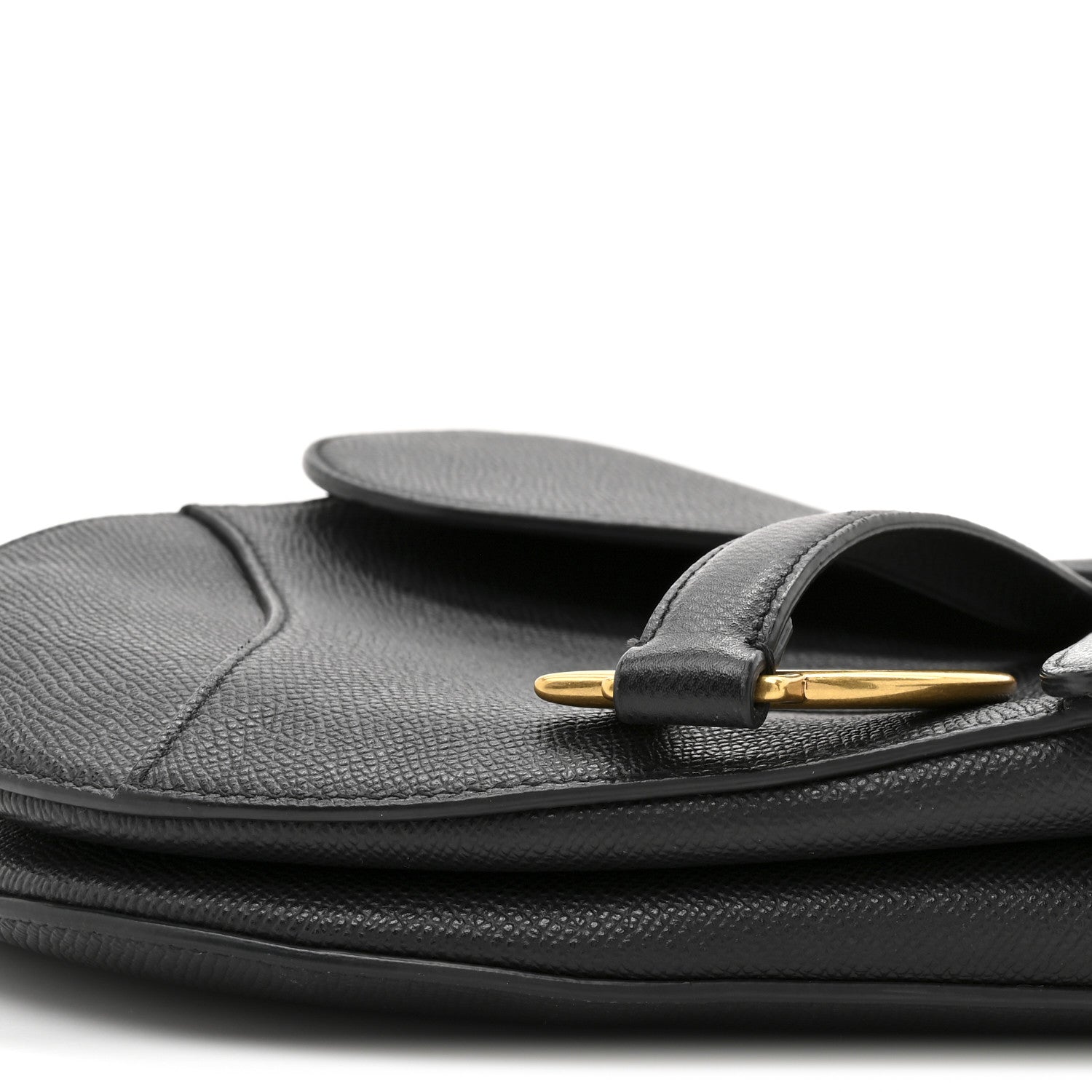 Christian Dior Grained Calfskin Saddle Bag Black