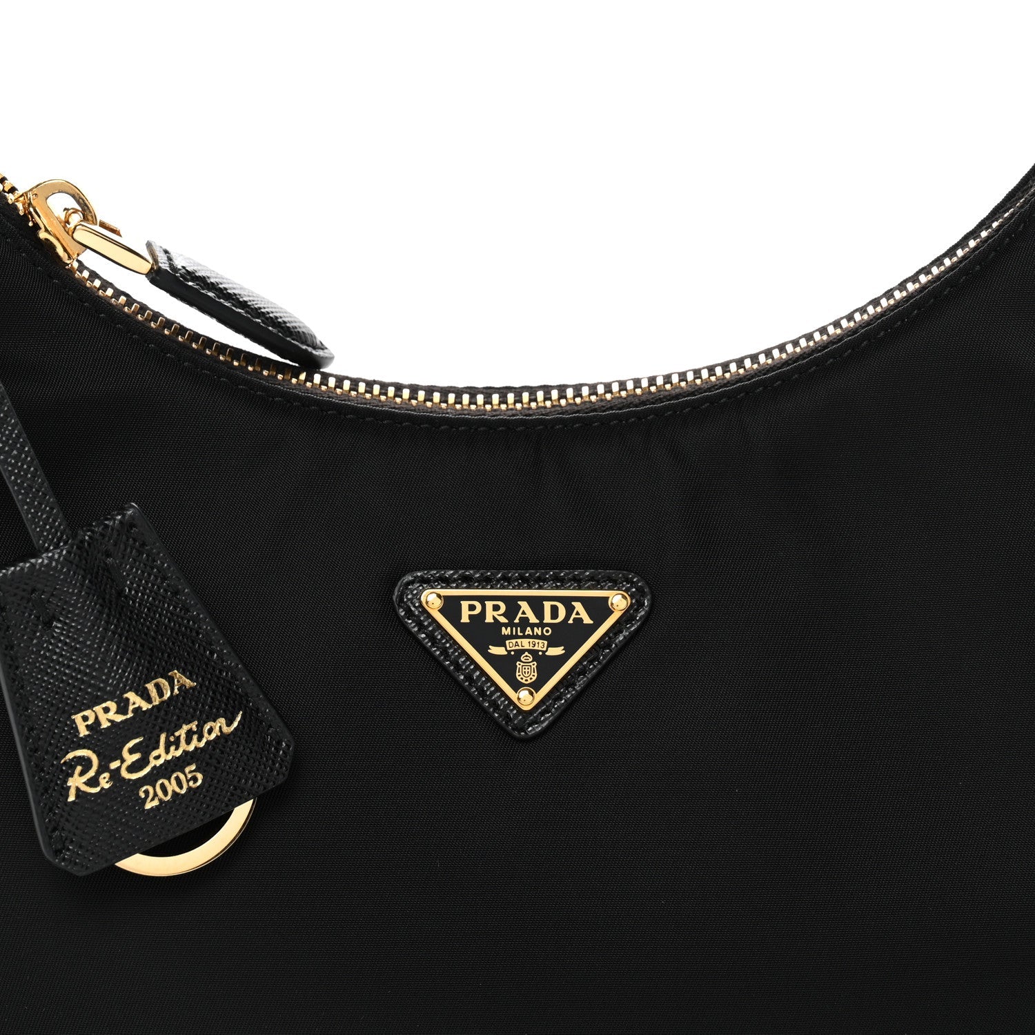 Prada Tessuto Nylon Saffiano Mini Re-Edition 2005 Bag Black