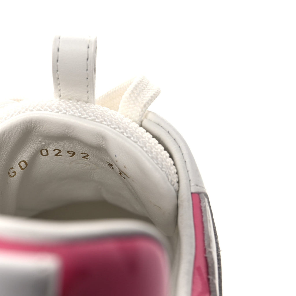 Louis Vuitton Calfskin Monogram Run Away Sneakers 38.5 White Pink