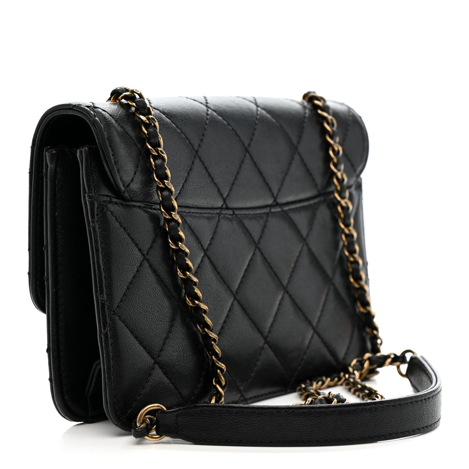 Chanel Sheepskin Quilted Mini Beauty Lock Flap Black