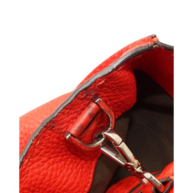 FENDI Orange Selleria Anna Bucket Bag