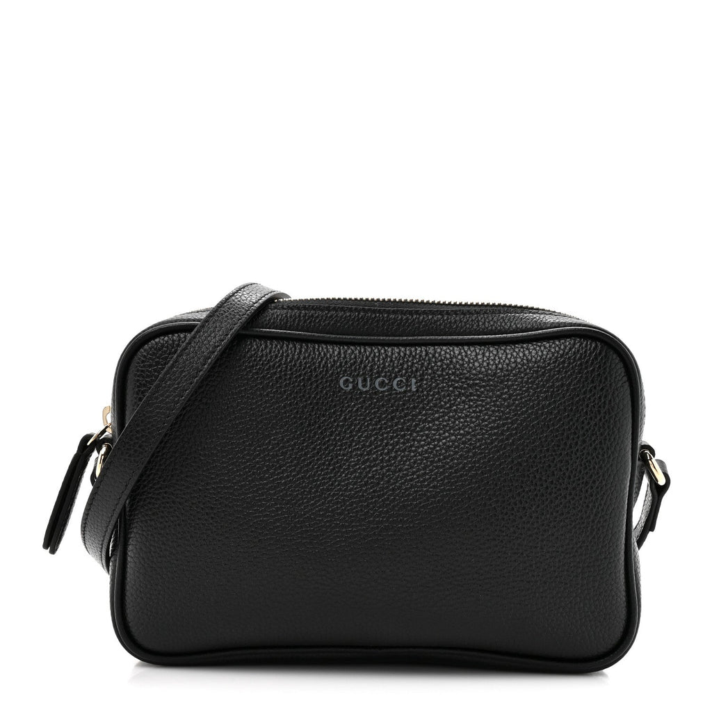 Gucci Pebbled Calfskin Shoulder Bag  Black