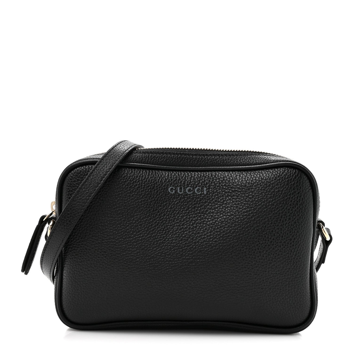 Gucci Pebbled Calfskin Shoulder Bag  Black