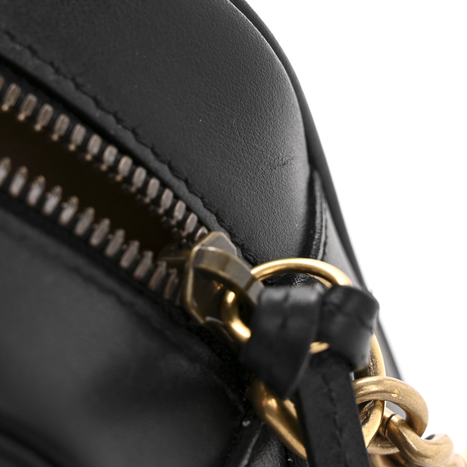 Gucci Calfskin Matelasse Small GG Marmont Chain Shoulder Bag Black