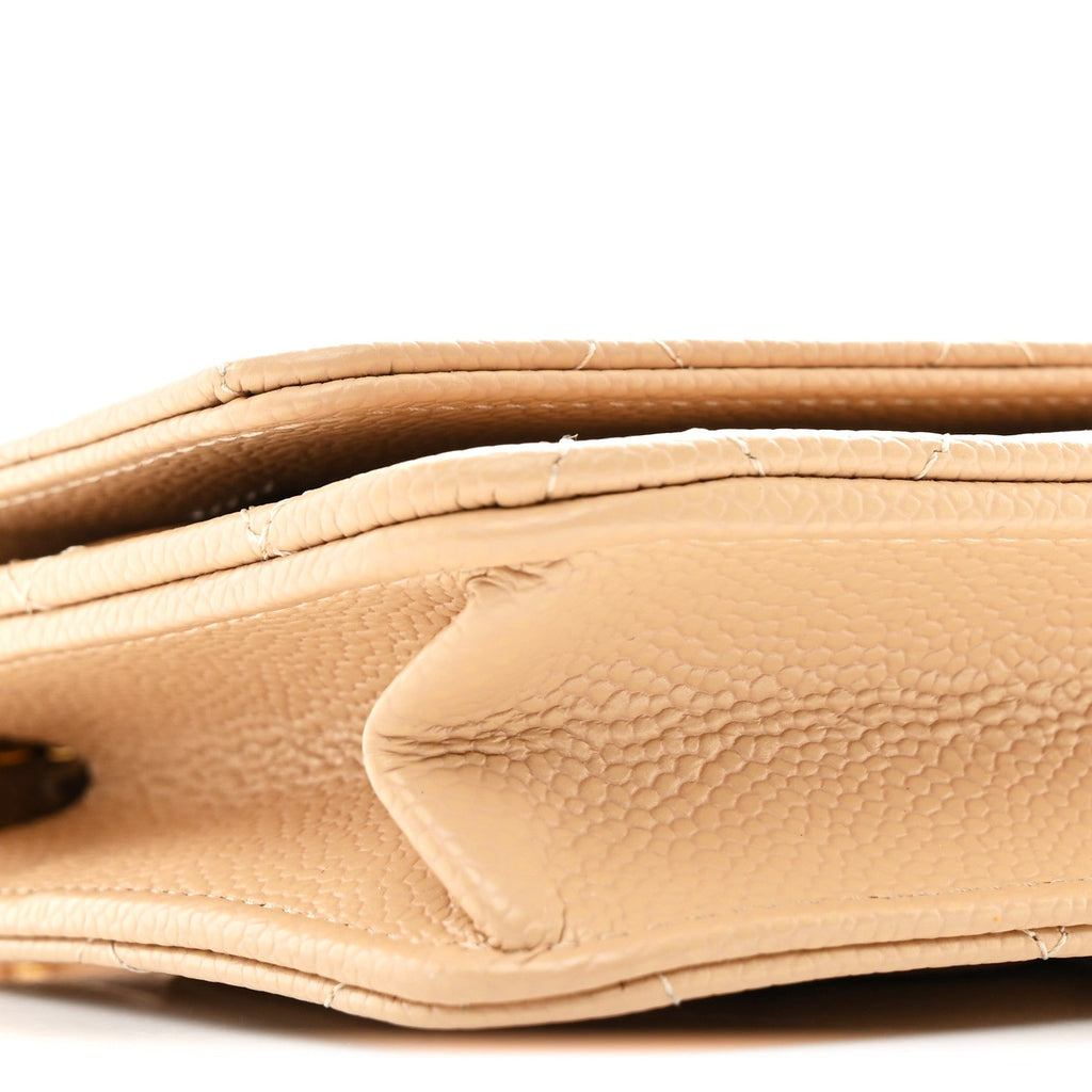 Chanel Caviar Quilted Wallet on Chain WOC Beige