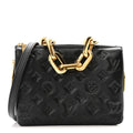 Louis Vuitton Lambskin Embossed Monogram Coussin BB Black