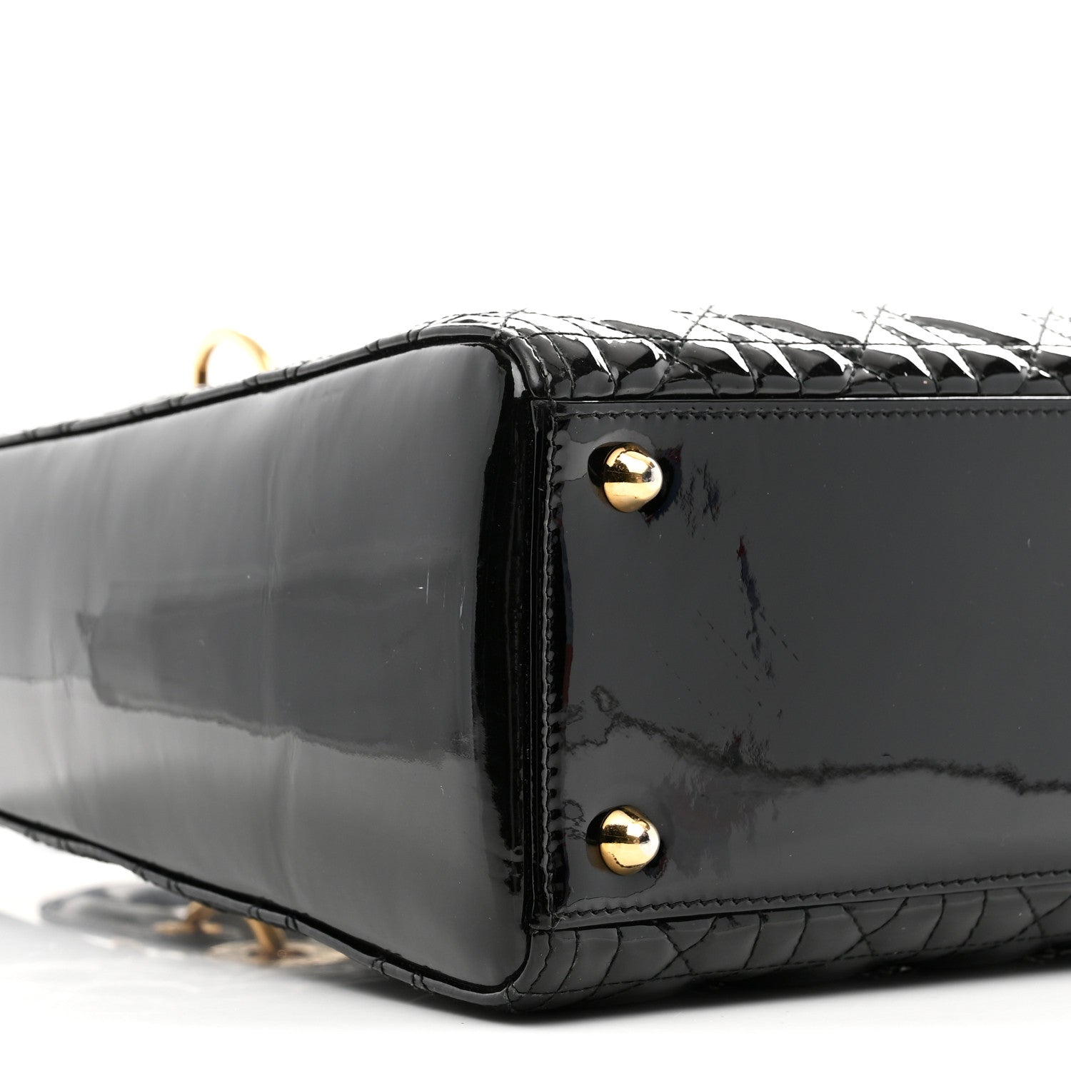 Christian Dior Patent Cannage Large Lady Dior Black