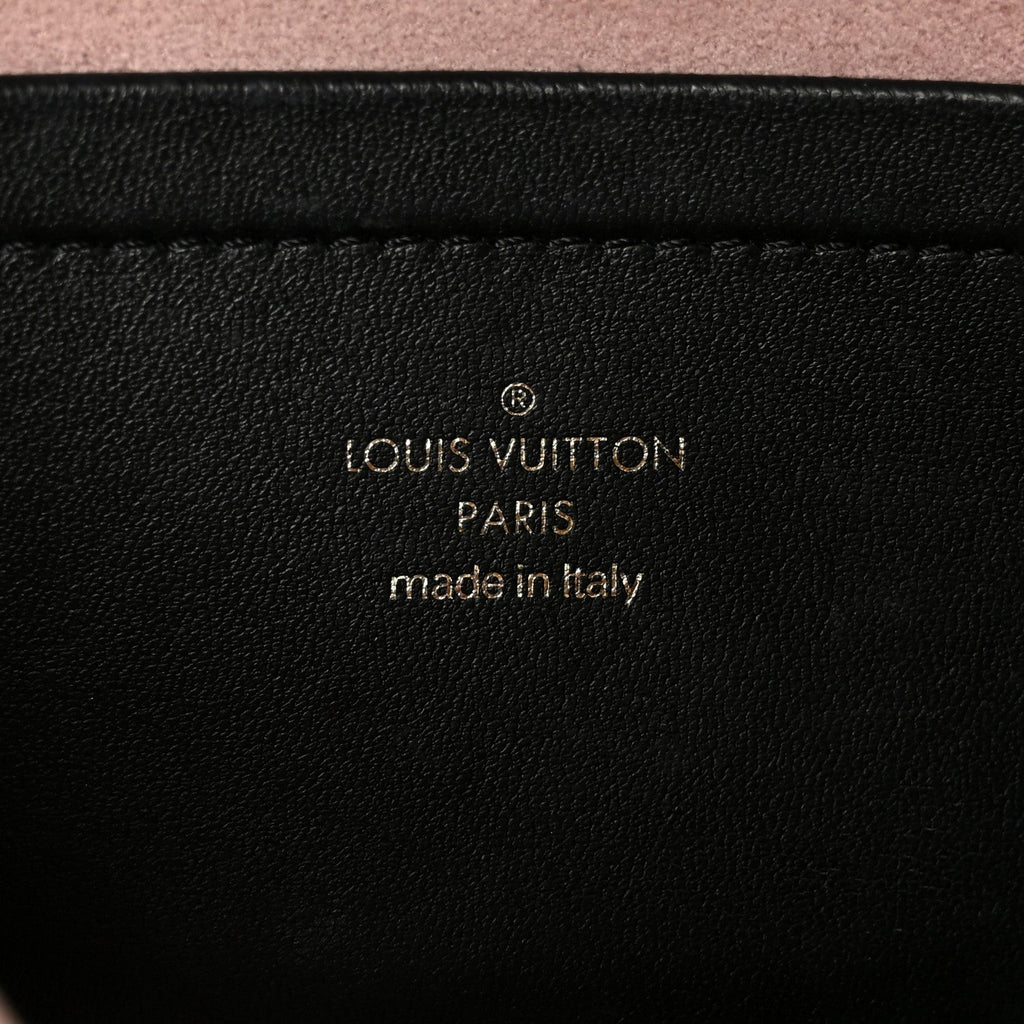 Louis Vuitton Lambskin Embossed Monogram Pochette Coussin Black