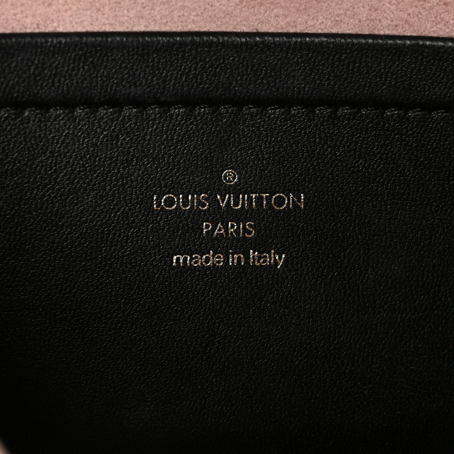 Louis Vuitton Lambskin Embossed Monogram Pochette Coussin Black