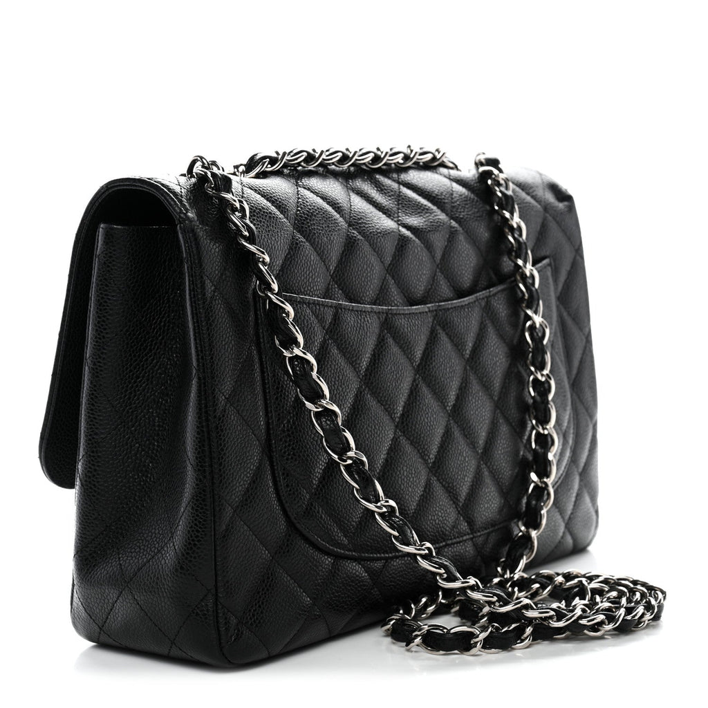 Chanel Caviar Quilted Jumbo Single Flap Black