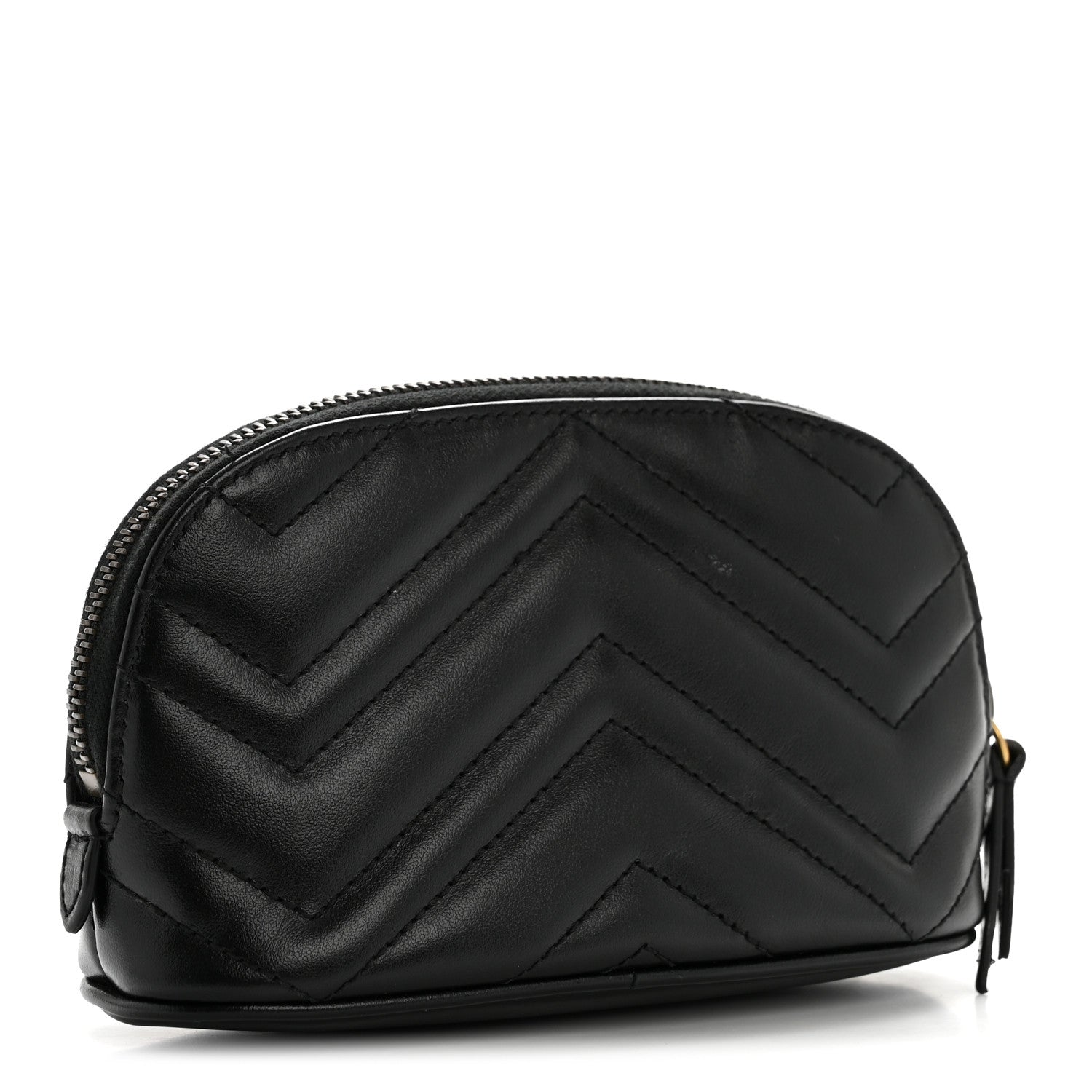 Gucci Calfskin Matelasse GG Marmont Pouch Cosmetic Case Black